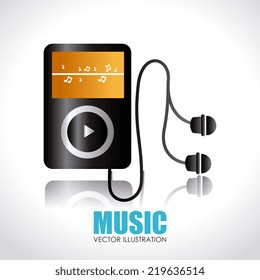 Music design over gray background, vector illustration