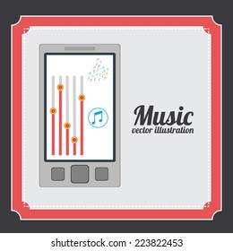 Music design over gray background, vector illustration