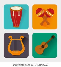 Music design over gray background, vector illustration.