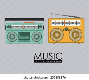 Music design over gray background, vector illustration.