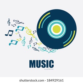 Music design over gray background,vector illustration