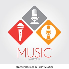 Music design over gray background,vector illustration