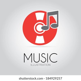 Music design over gray background,vector illustration