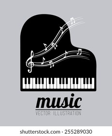 Music design over gray background,vector illustration.