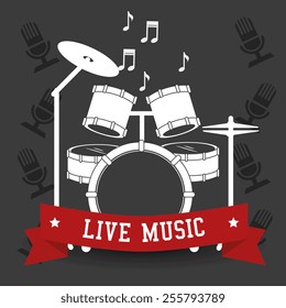 Music design over gray background,vector illustration.