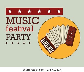 Music design over green background, vector illustration.