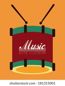 music design over orange background vector illustration