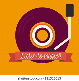 music design over orange background vector illustration