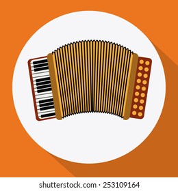 Music design over orange background, vector illustration.