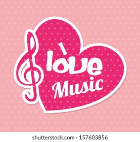music design over pink background vector illustration 