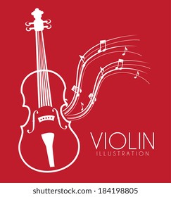 Music design over red background, vector illustration