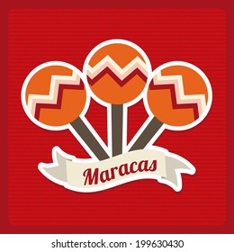 Music design over red background, vector illustration