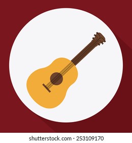 Music design over red background, vector illustration.