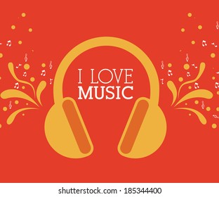 Music design over red background,vector illustration