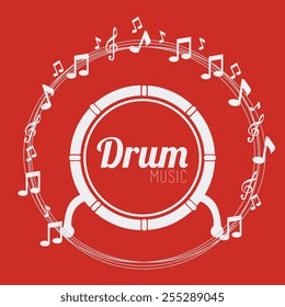 Music design over red background,vector illustration.