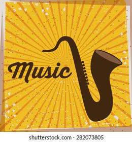 Music  design over striped background, vector illustration
