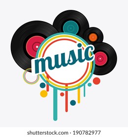 Music design over white background, vector illustration