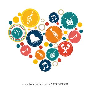 Music design over white background, vector illustration