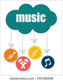 Music design over white background, vector illustration