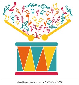 Music design over white background, vector illustration