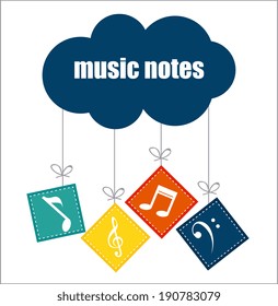 Music design over white background, vector illustration
