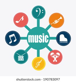 Music design over white background, vector illustration