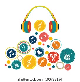 Music design over white background, vector illustration