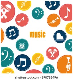 Music design over white background, vector illustration