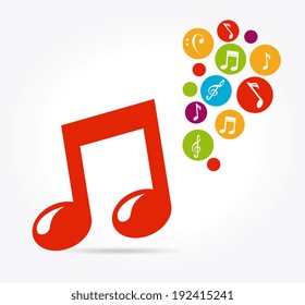Music design over white background, vector illustration