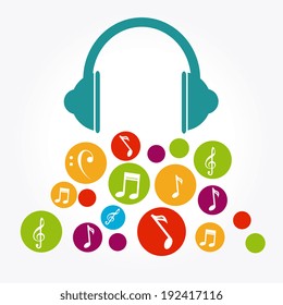 Music design over white background, vector illustration