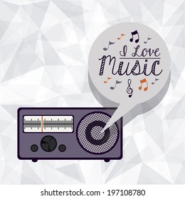 Music design over white background, vector illustration