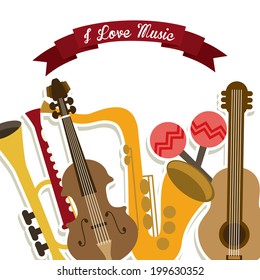 Music design over white background, vector illustration