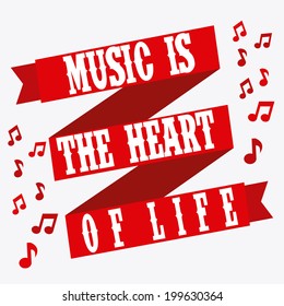 Music design over white background, vector illustration