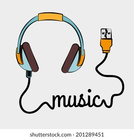 Music design over white background, vector illustration