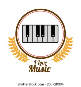Music design over white background, vector illustration