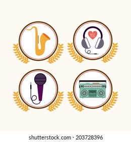 Music design over white background, vector illustration