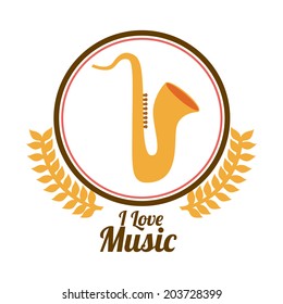 Music design over white background, vector illustration
