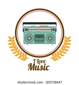 Music design over white background, vector illustration