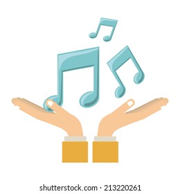 Music design over white background, vector illustration