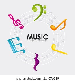 music design over white  background vector illustration