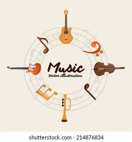 music design over white  background vector illustration