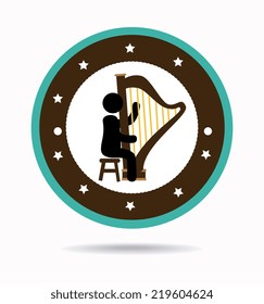 Music design over white background, vector illustration
