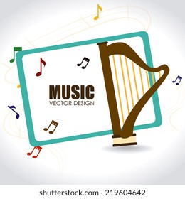 Music design over white background, vector illustration