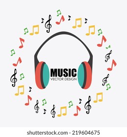 Music design over white background, vector illustration