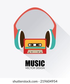 Music design over white background, vector illustration