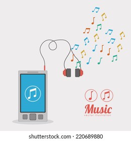 Music design over white background, vector illustration