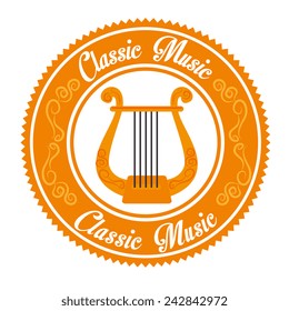 Music design over white background, vector illustration.