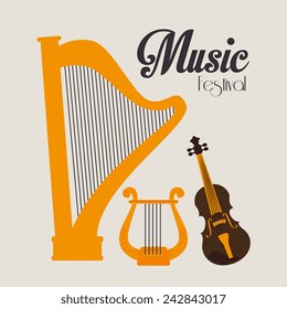 Music design over white background, vector illustration.