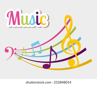 Music design over white background, vector illustration.