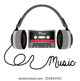 Music design over white background, vector illustration.